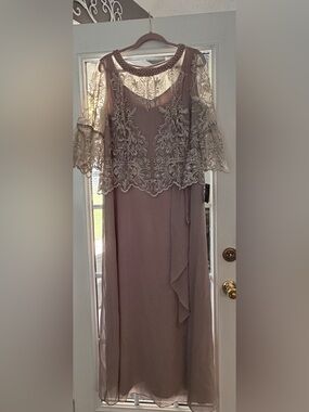 Le Bos Formal Dress Taupe Size 16W